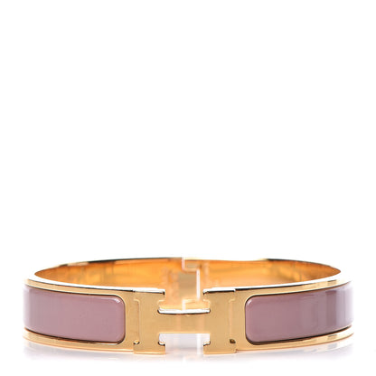 Hermes Enamel Narrow Clic Clac H Bracelet GM Bois De Rose 1 of 5