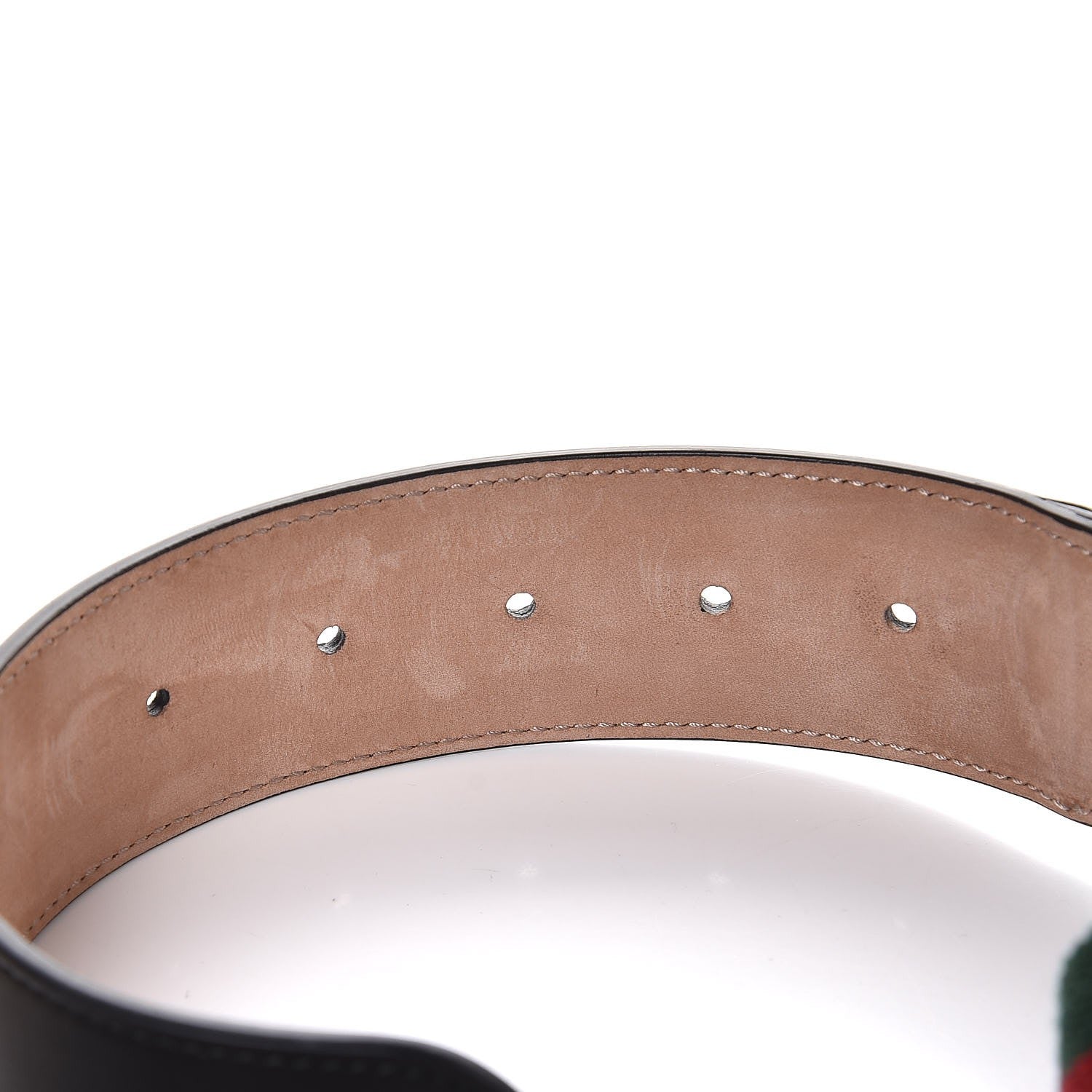 Gucci Nylon Calfskin Double G Web 40mm Belt 75 30 Green Red Black 5 of 6