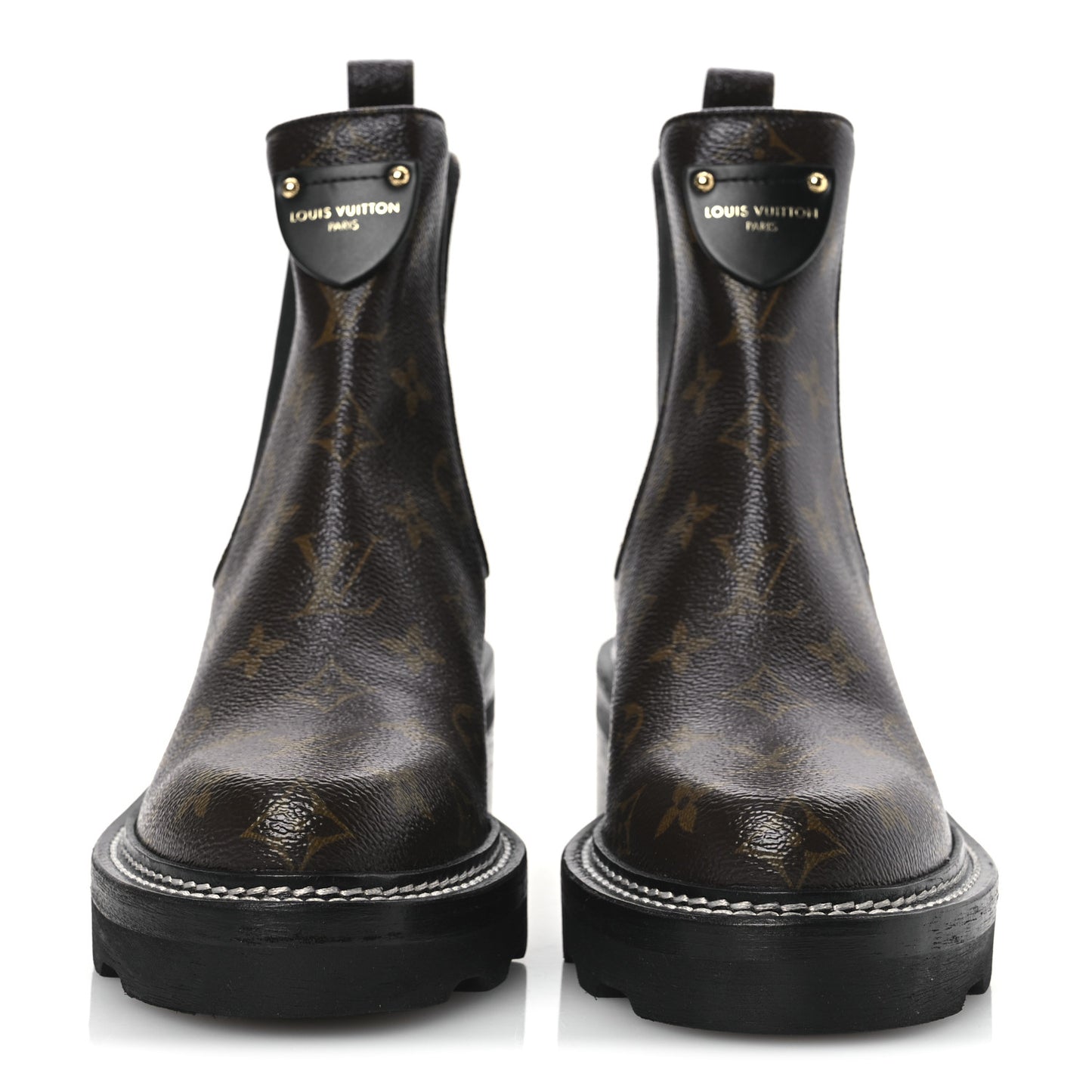 Patent Monogram LV Beaubourg Ankle Boots 37.5 Black