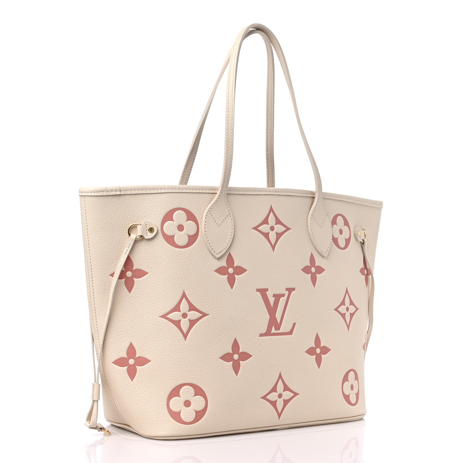 Louis Vuitton Empreinte Monogram Giant Neverfull MM Creme Rose Trianon 4 of 9