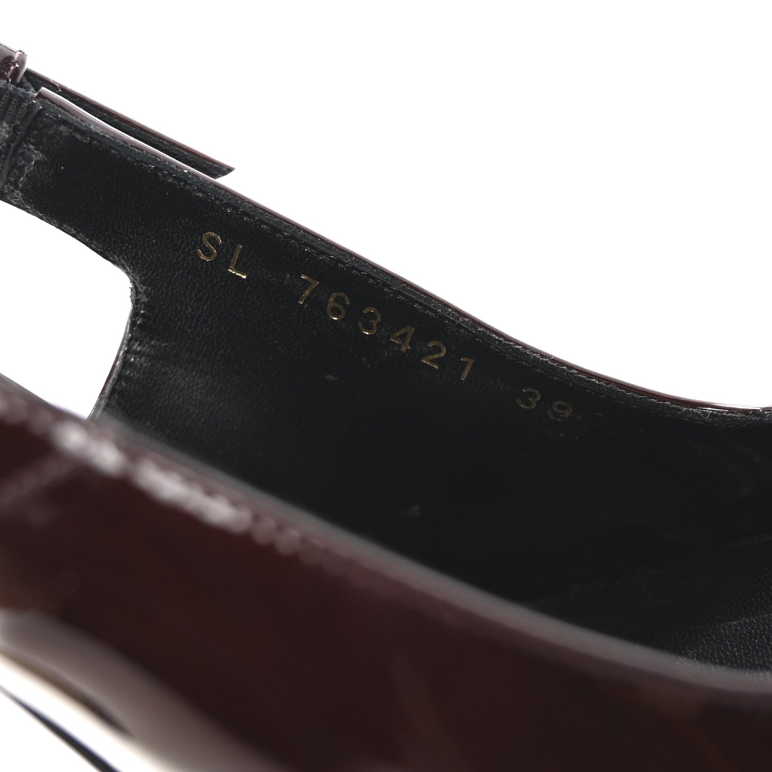 Saint Laurent Vernice Gloss Lee 110 Slingback Pumps 39 Marron Glace 9 of 10