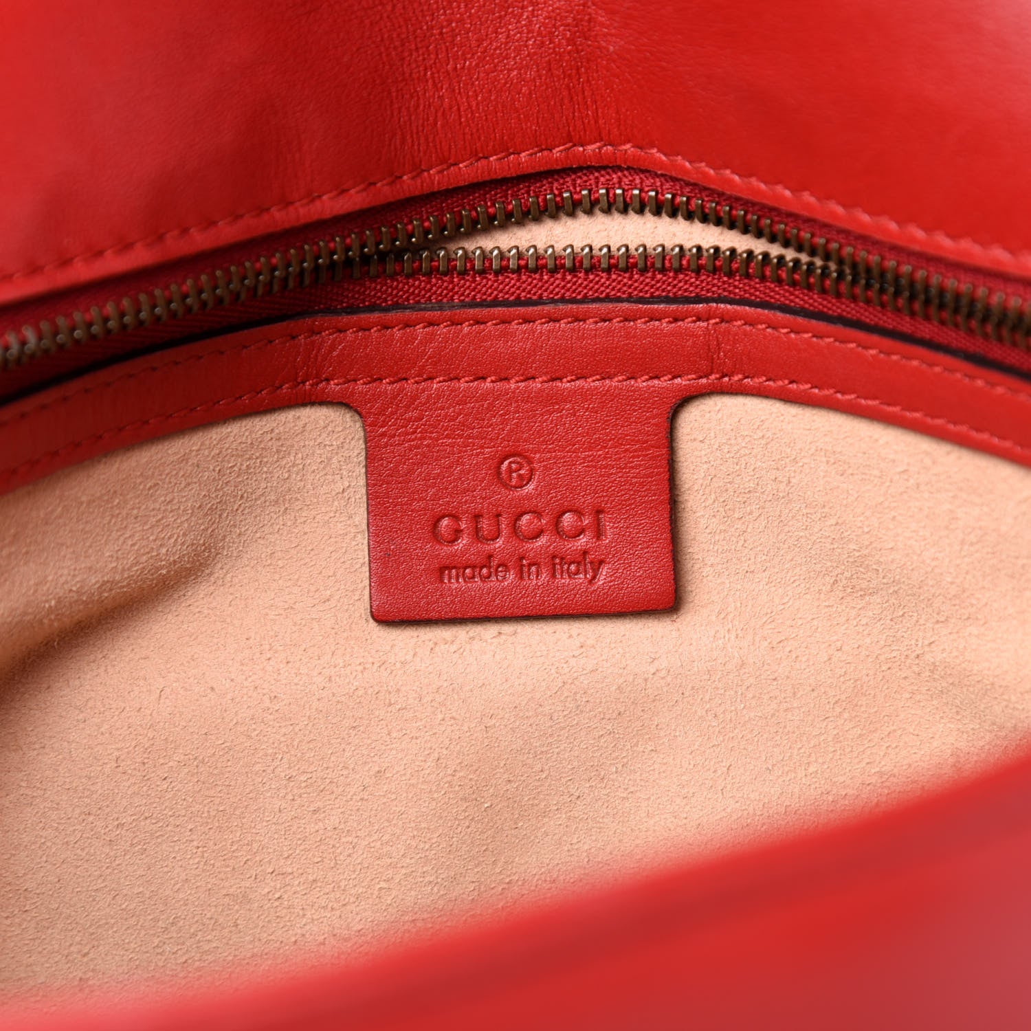 Gucci Calfskin Matelasse Medium GG Marmont Shoulder Bag Hibiscus Red 6 of 13