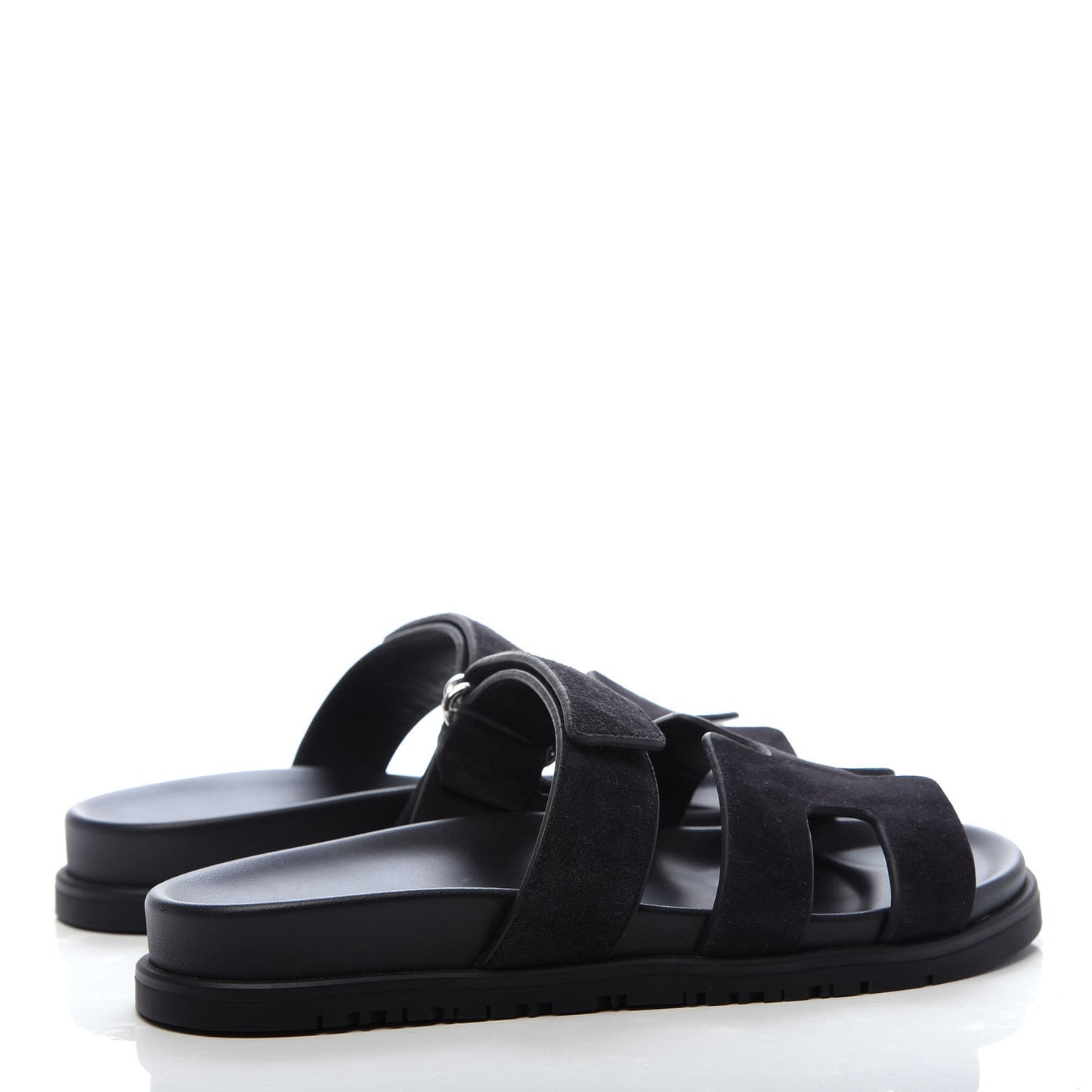 Suede Goatskin Womens Chypre Sandals 37 Black