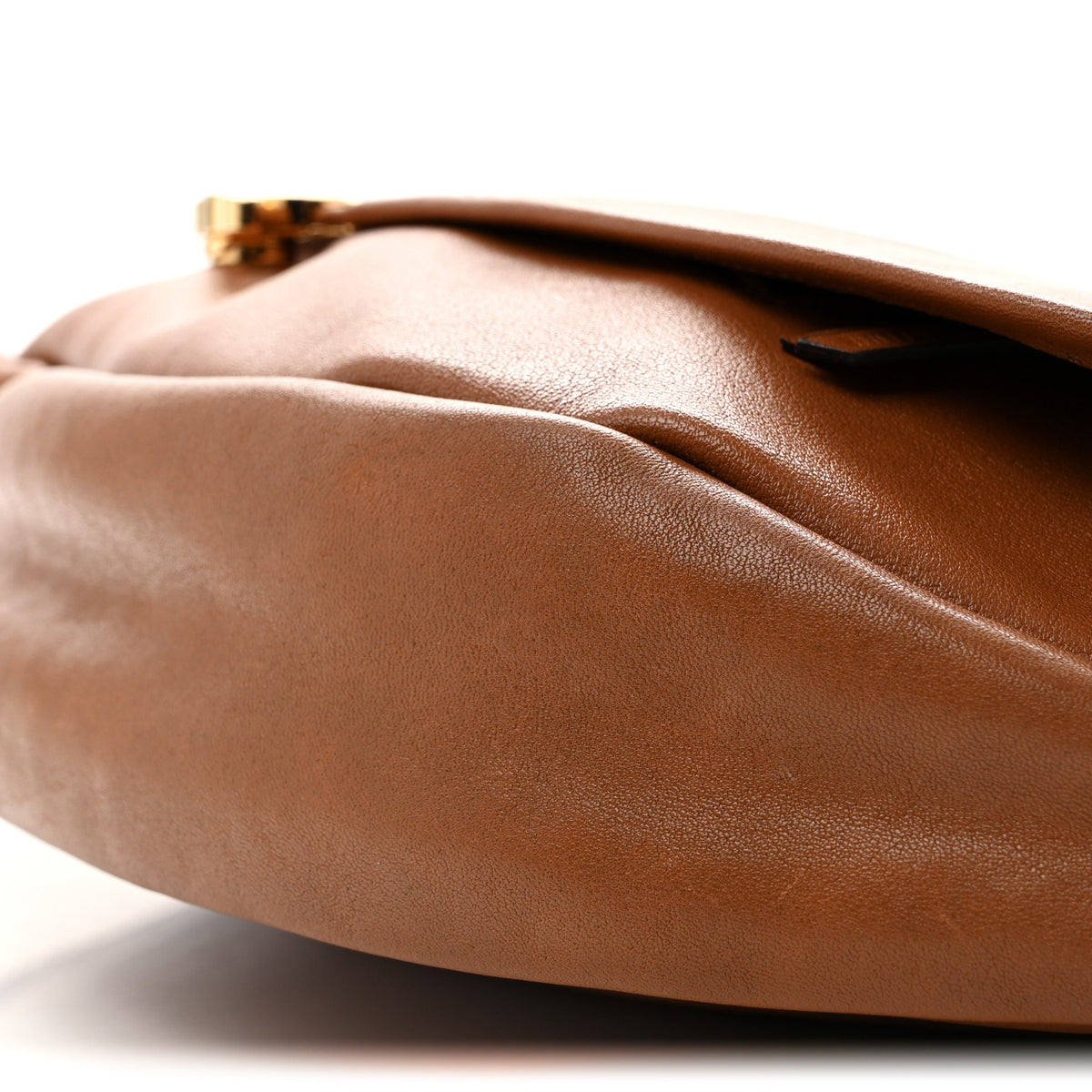 Celine Shiny Lambskin Soft Triomphe Little Half Moon Bag Brick 9 of 12