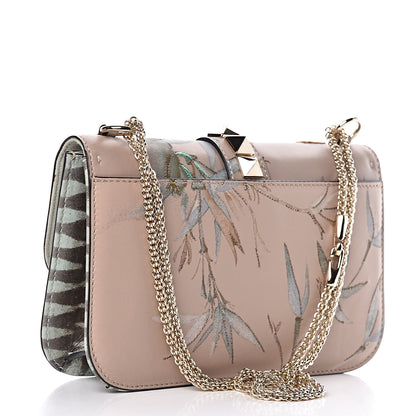 Valentino Garavani Vitello Embroidered Medium Glam Lock Rockstud Flap Beige 3 of 12