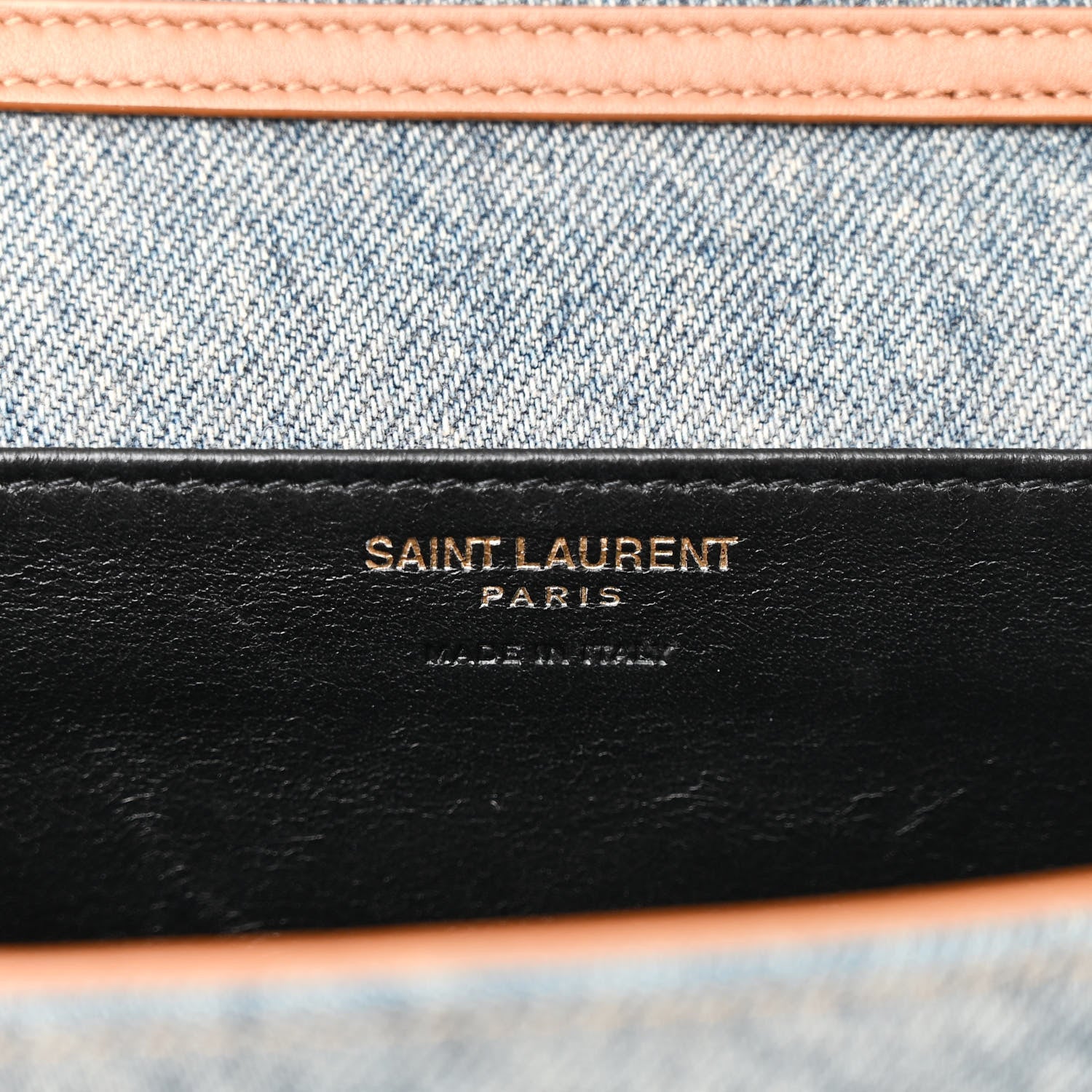 Saint Laurent Denim Monogram Chain Wallet Rodeo Blue Cinnamon 7 of 10
