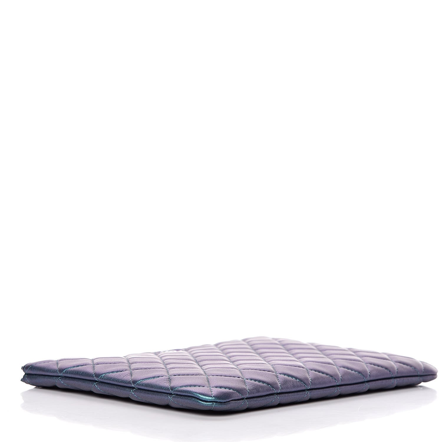 Chanel Iridescent Lambskin Quilted Medium Cosmetic Case Turquoise 4 of 8