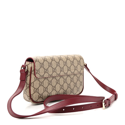 Gucci GG Supreme Monogram Cat Print Mini Shoulder Bag Beige Ebony Rosso Ancora 3 of 9