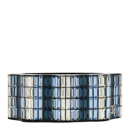 Chanel Resin Baguette Crystal CC Cuff Bracelet Black Blue Multicolor 1 of 5