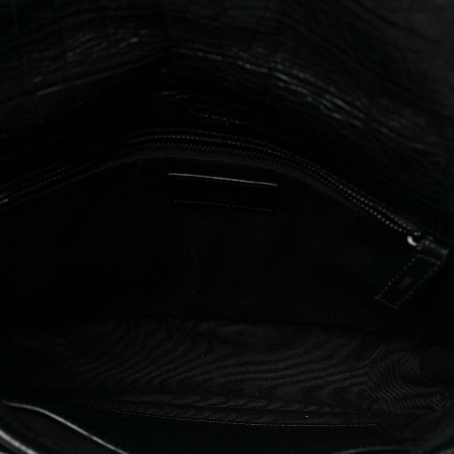 Saint Laurent Crocodile Embossed Lambskin Monogram Medium Niki Chain Satchel Black 5 of 6