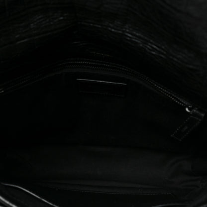 Saint Laurent Crocodile Embossed Lambskin Monogram Medium Niki Chain Satchel Black 5 of 6