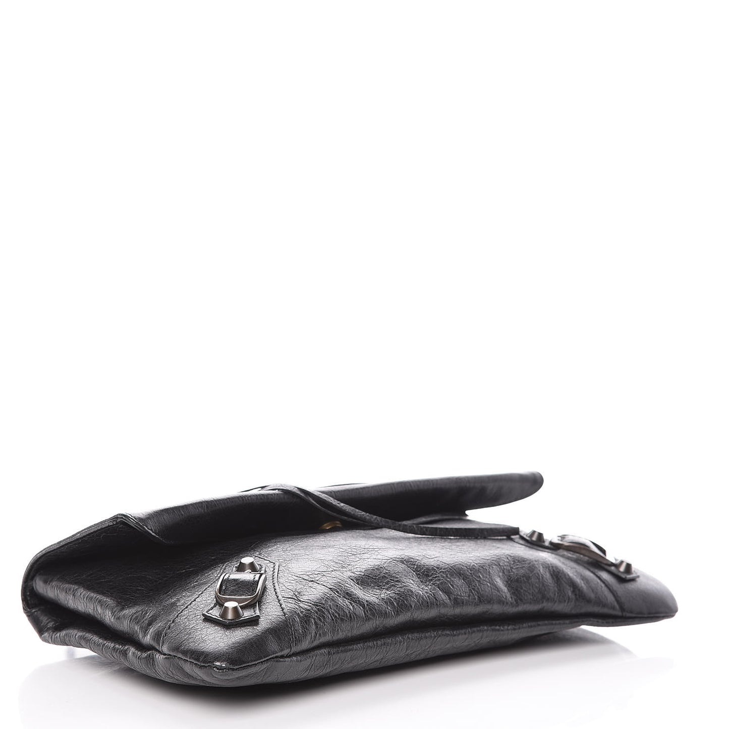Agneau Classic Hardware Envelope Clutch Black