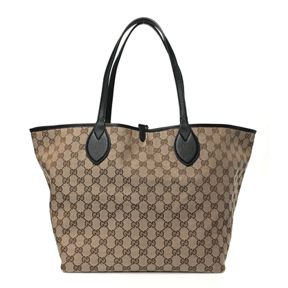 Gucci Grained Calfskin Monogram Large Totissima Reversible Tote Black 1 of 17