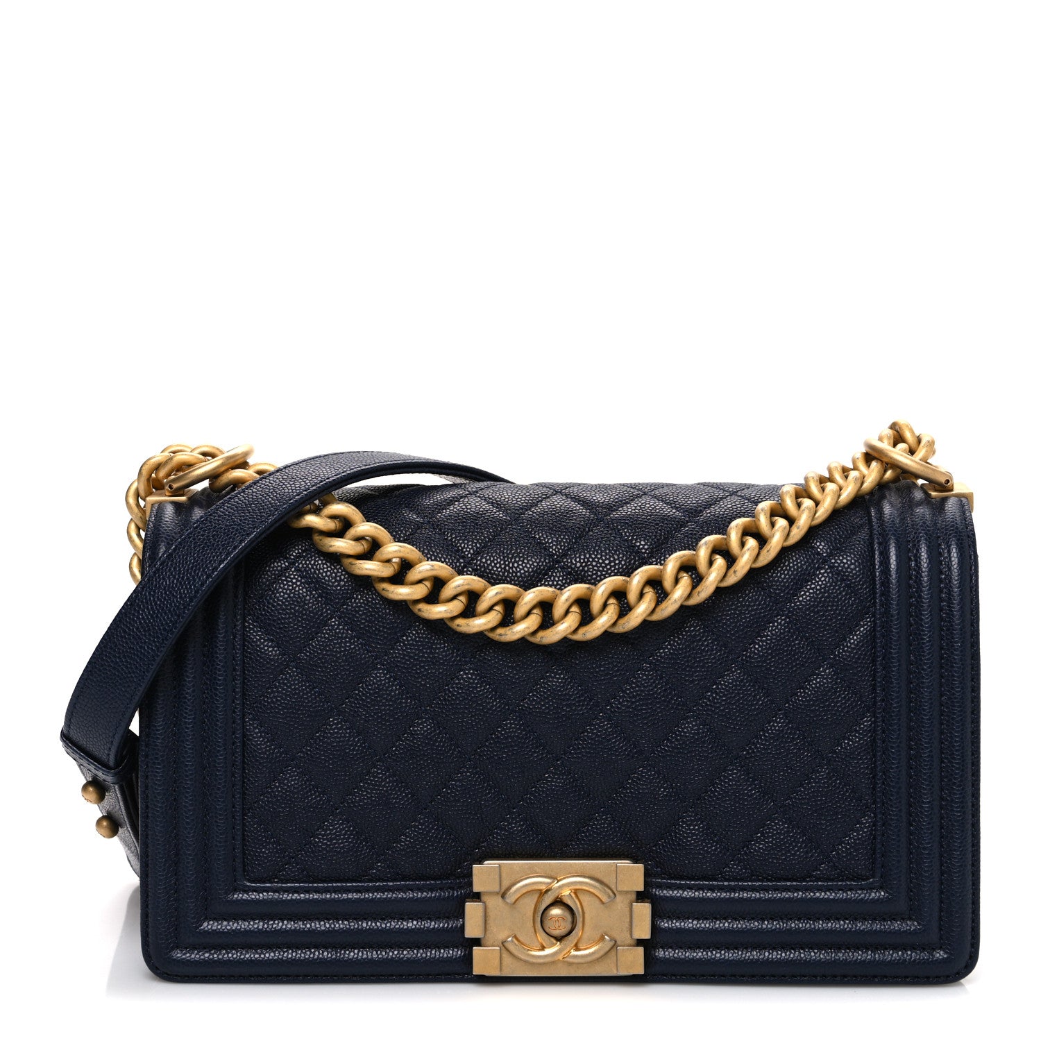 Chanel Caviar Quilted Medium Boy Flap Navy 1 of 10