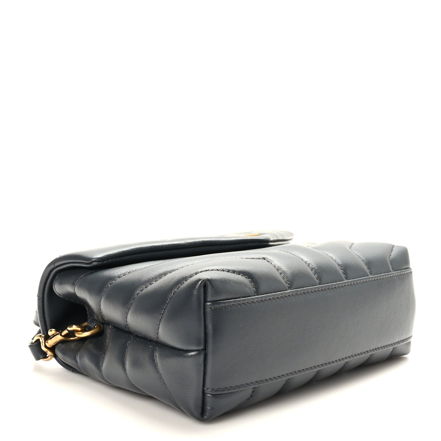 Saint Laurent Calfskin Y Quilted Monogram Toy Loulou Crossbody Bag Dark Smog 5 of 10