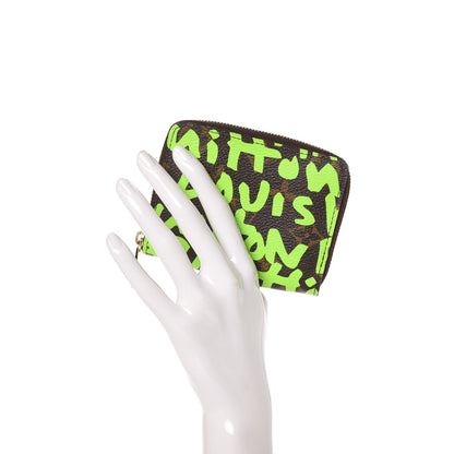 Louis Vuitton Monogram Graffiti Zippy Coin Purse Wallet Green 2 of 8