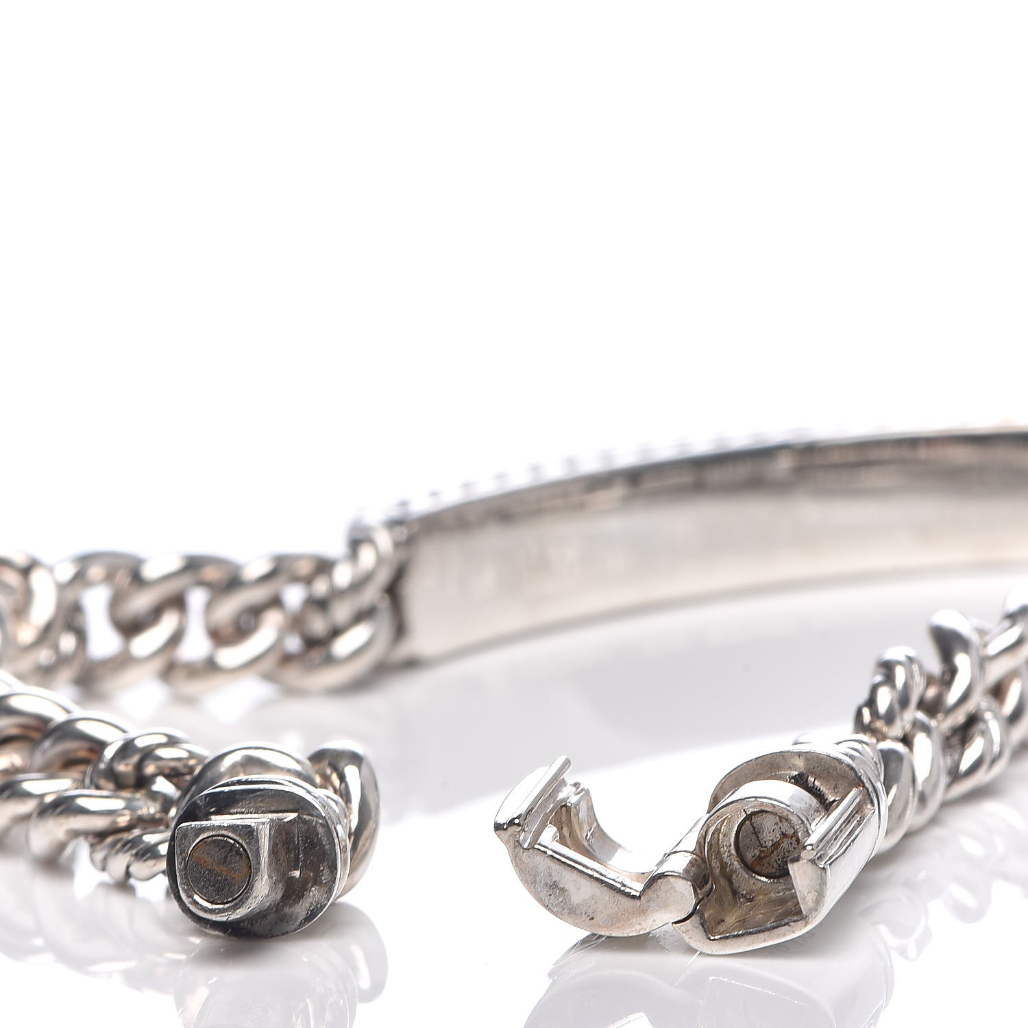 David Yurman Sterling Silver Diamond 7mm Petite Pave Curb Link Love ID Bracelet 5 of 5