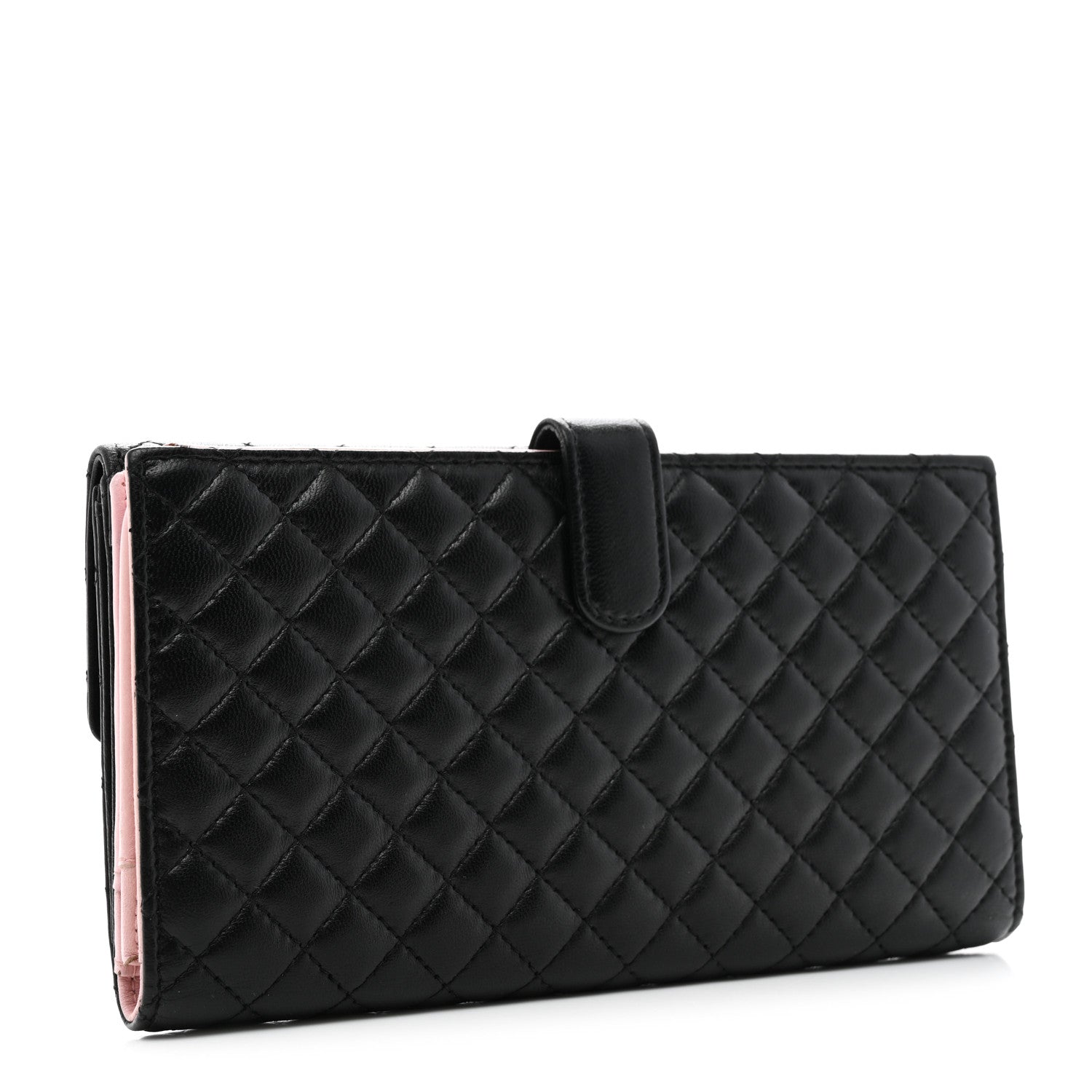 Chanel Lambskin Quilted CC Long Double Wallet Black 3 of 10