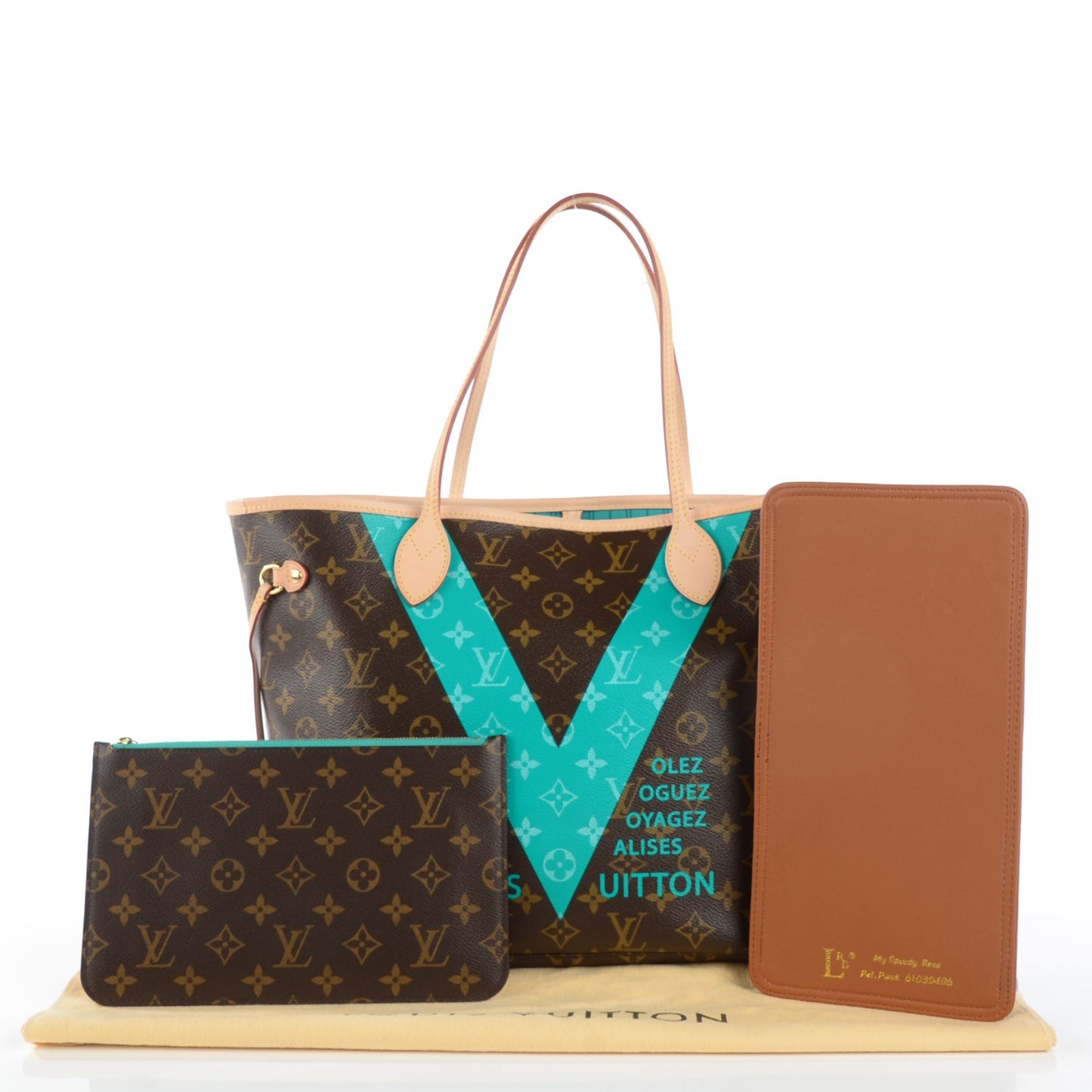 Monogram V Neverfull MM Turquoise