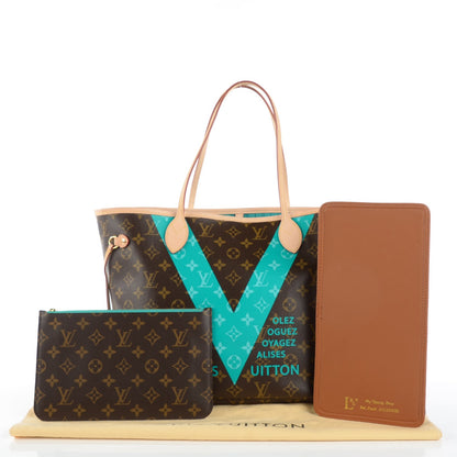 Louis Vuitton Monogram V Neverfull MM Turquoise 6 of 11
