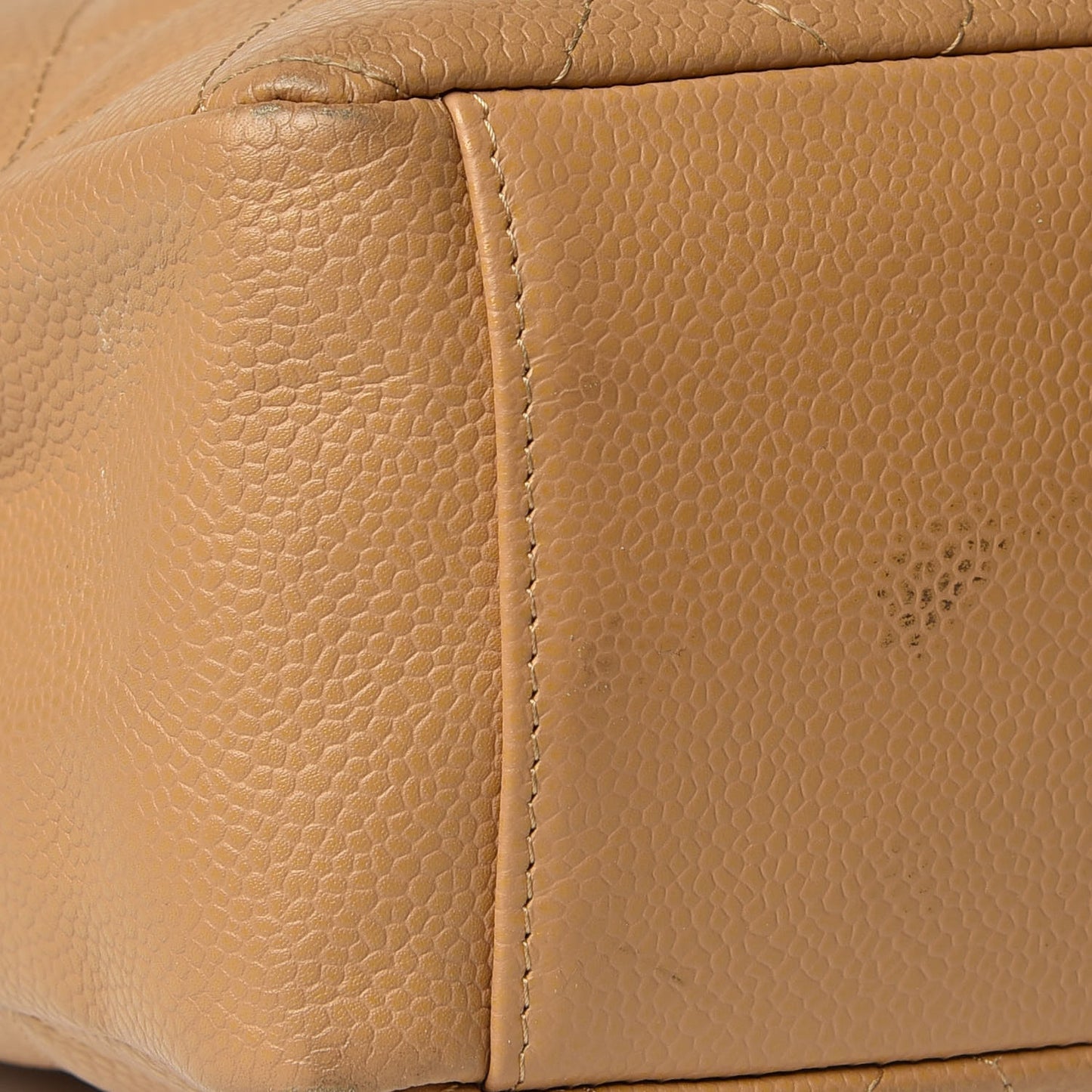 Caviar Quilted Petit Shopping Tote PST Dark Beige