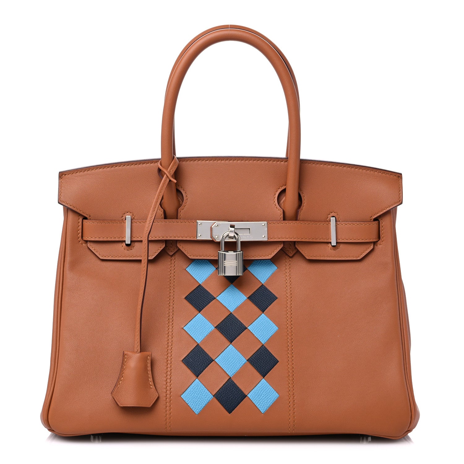 Hermes Swift Epsom Tressage Birkin 30 Gold Bleu de Nord Bleu Indigo 1 of 9