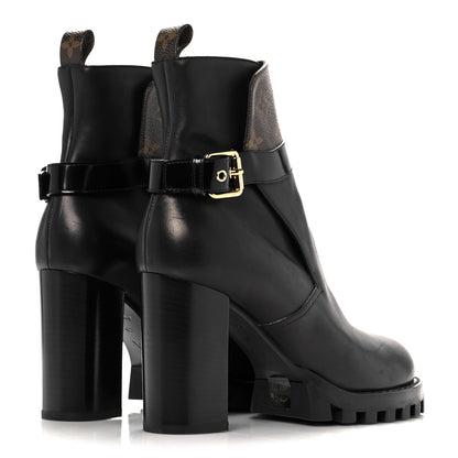 Louis Vuitton Calfskin Monogram Star Trail Ankle Boots 40 Black 4 of 12