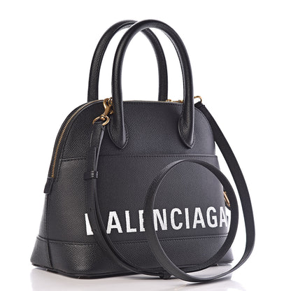 Balenciaga Signature Grained Calfskin Logo S Ville Top Handle Bag Black 3 of 11