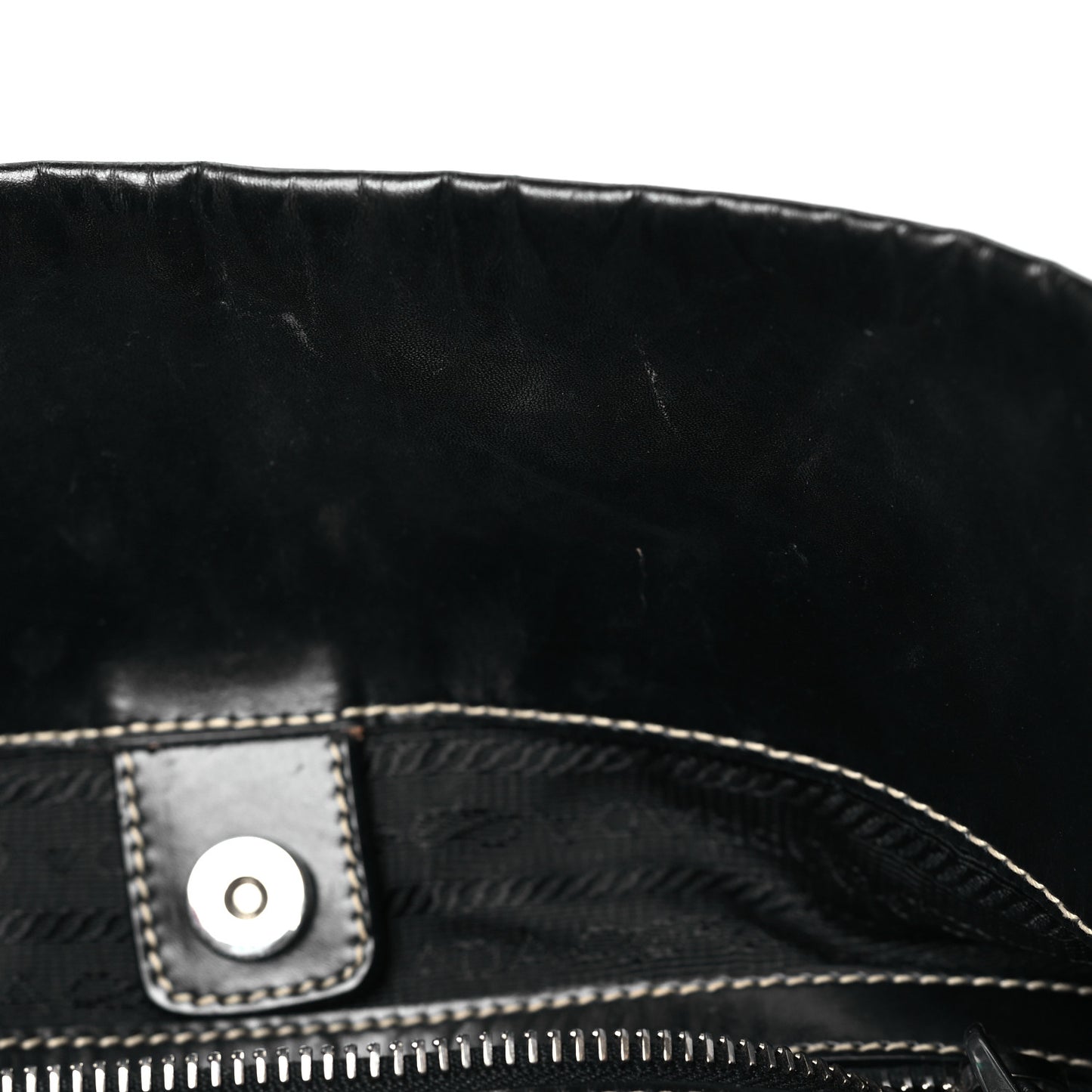 Tessuto Nylon Calfskin Hobo Black