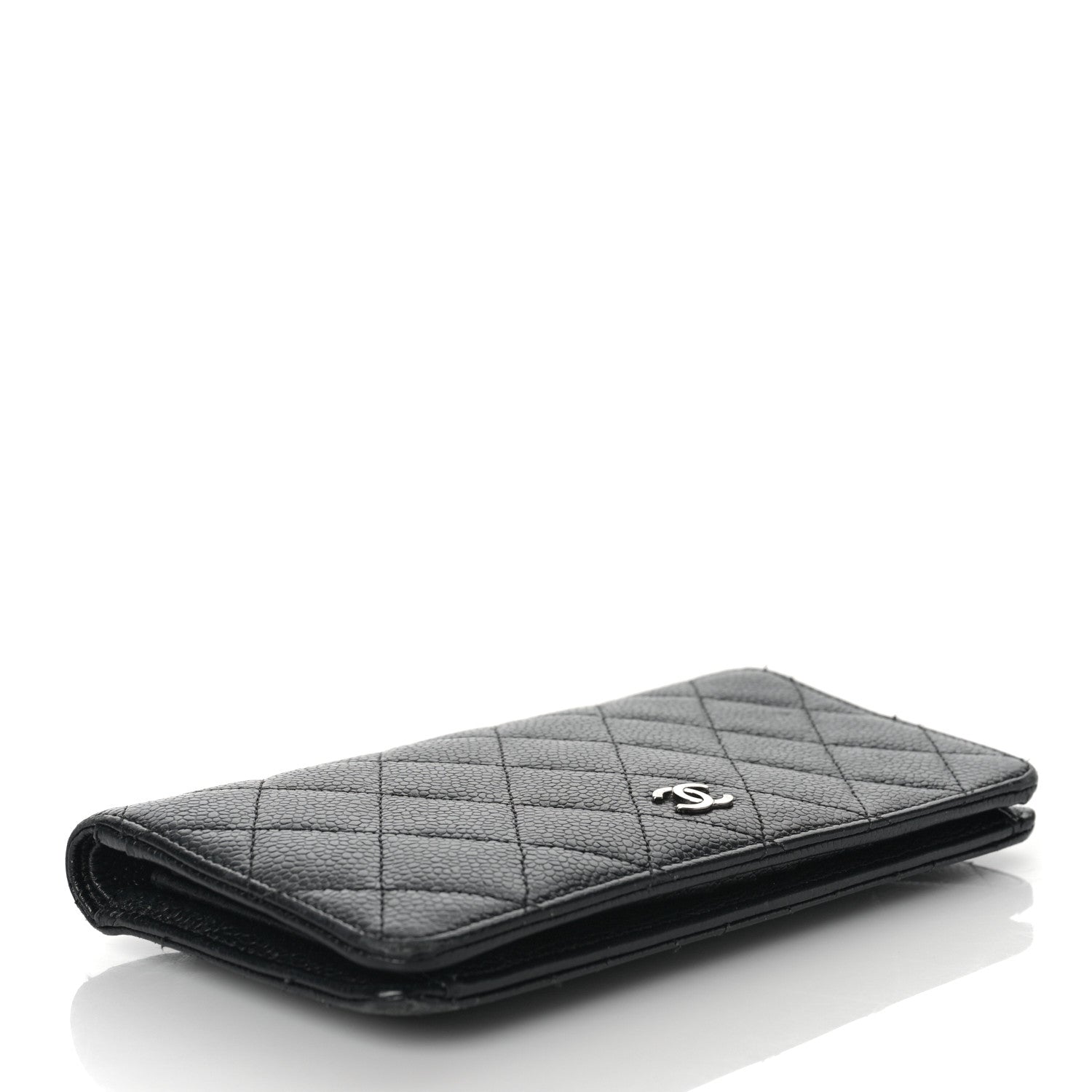 Chanel Caviar Quilted Yen Wallet Black 4 of 10