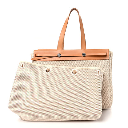 Hermes Toile Vache Hunter Herbag Cabas MM Natural 2 of 12