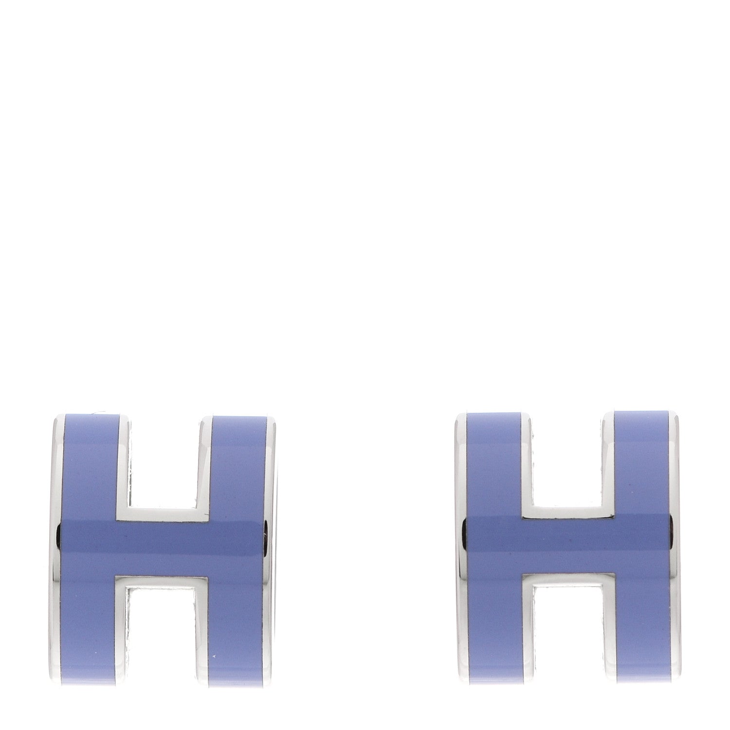 Hermes Palladium Lacquered Mini Pop H Earrings Lilac 1 of 6