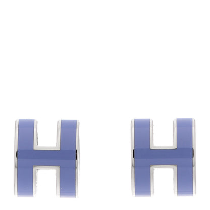 Hermes Palladium Lacquered Mini Pop H Earrings Lilac 1 of 6