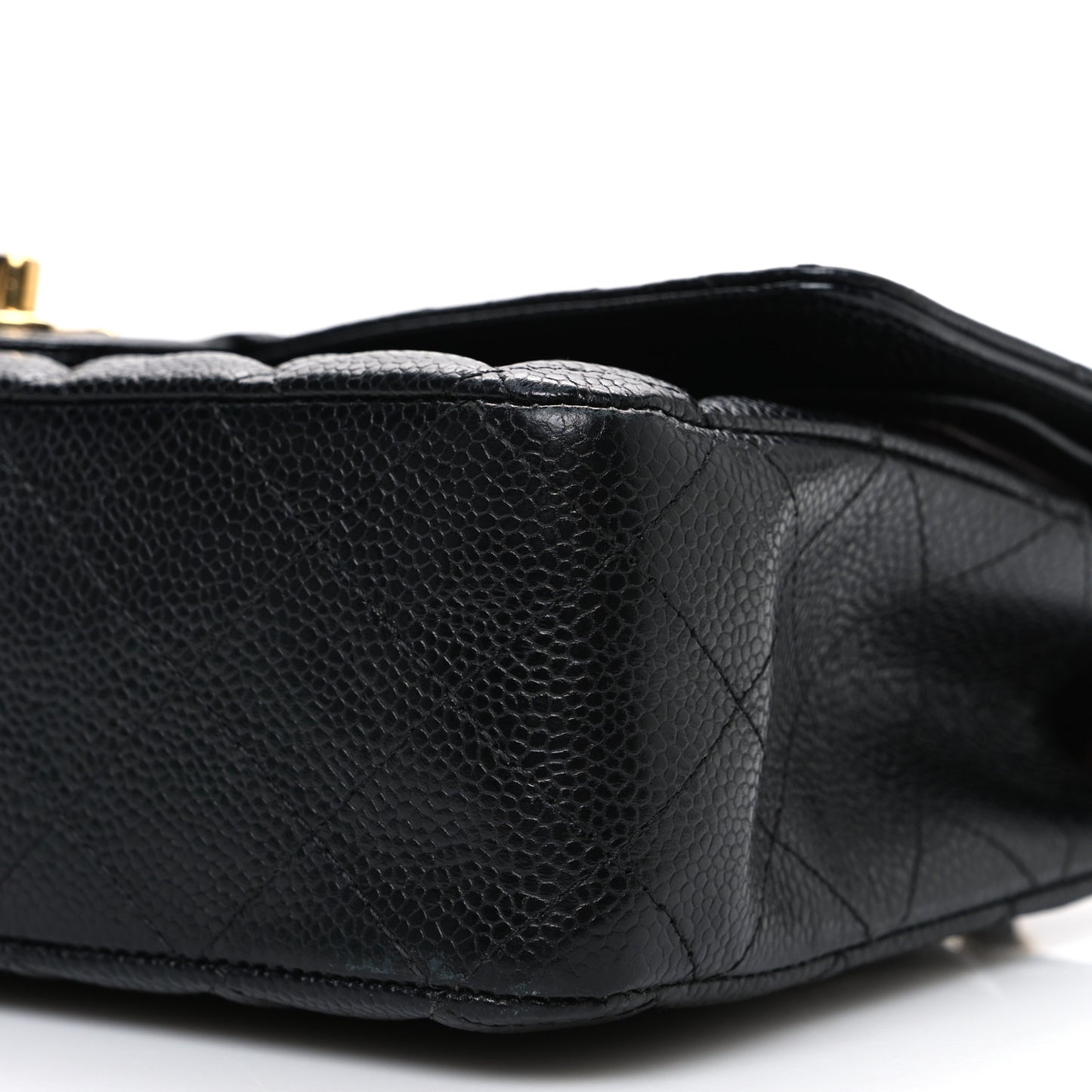 Caviar Quilted Medium Double Flap Black