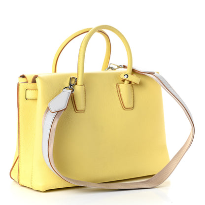 MCM Grained Calfskin Medium Milla Tote Custard Yellow 3 of 9