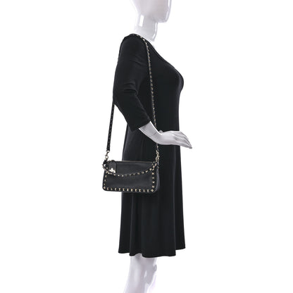 Valentino Garavani Grained Calfskin Small Rockstud Crossbody Bag Black 2 of 8