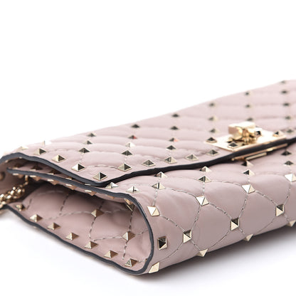 Valentino Garavani Lambskin Rockstud Spike Wallet on Chain Poudre 7 of 10