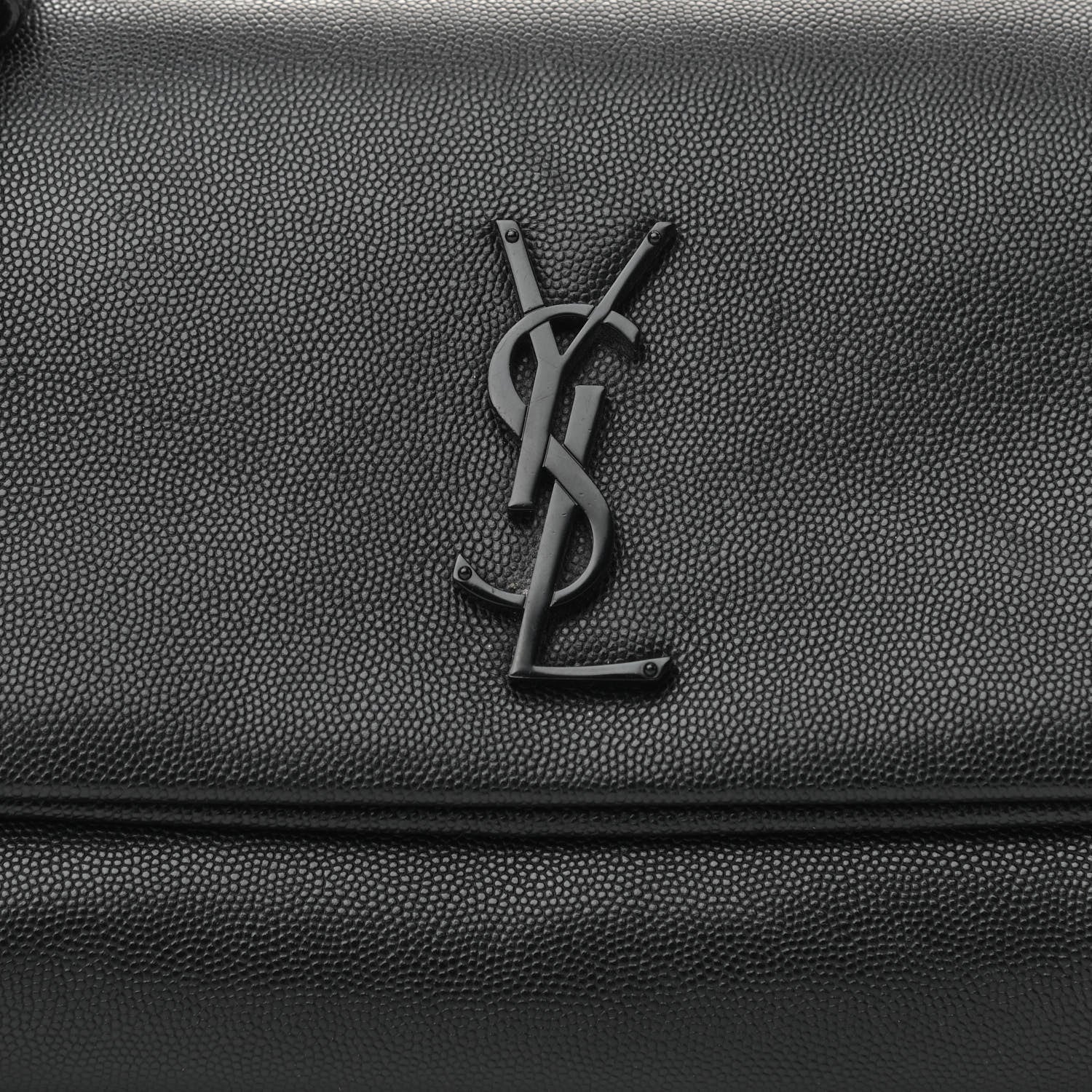 Saint Laurent Grain De Poudre Medium West Hollywood Monogram Fold-Over Black 8 of 11