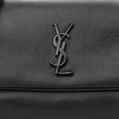 Saint Laurent Grain De Poudre Medium West Hollywood Monogram Fold-Over Black 8 of 11