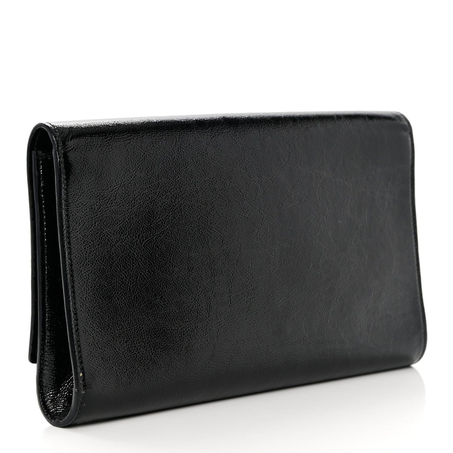 Textured Patent Monogram Large Belle De Jour Clutch Black