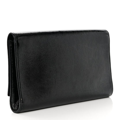 Saint Laurent Textured Patent Monogram Large Belle De Jour Clutch Black 3 of 11