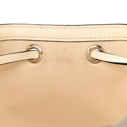 Valentino Garavani Metallic Boucle Raffia Calfskin Rockstud Drawstring Bucket Bag Ivory Gold 11 of 11