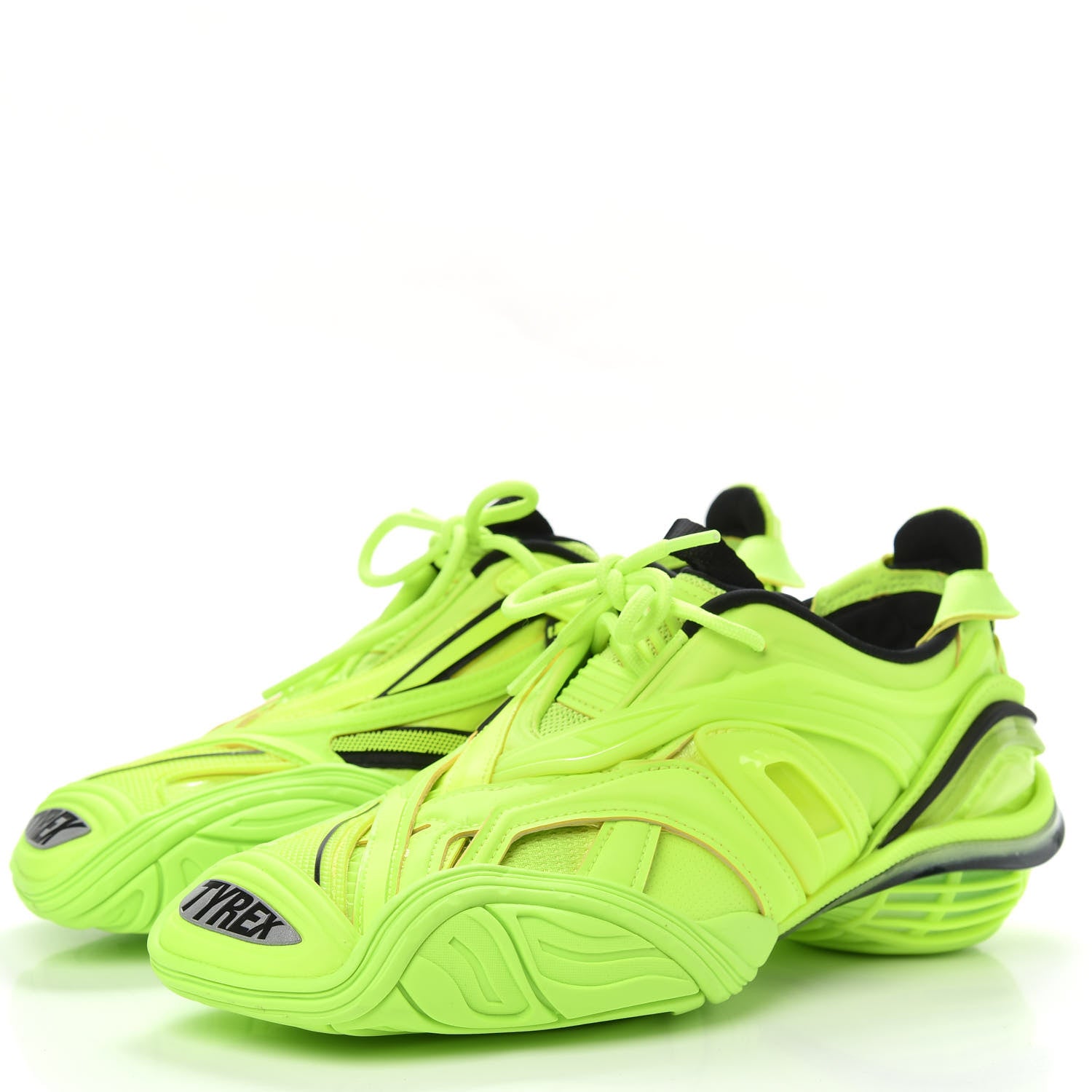 Balenciaga Rubber Mesh Womens Tyrex Sneakers 38 Monocolor Fluo Yellow 3 of 7