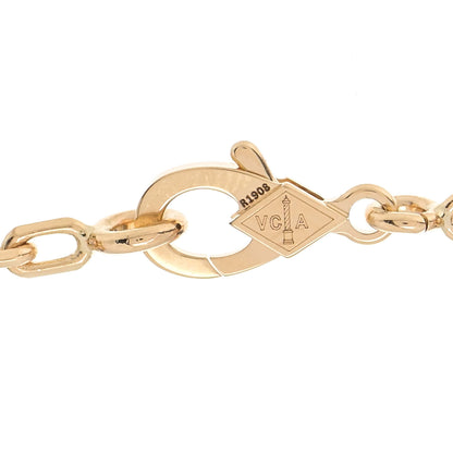 Van Cleef & Arpels 18K Yellow Gold Rock Crystal 5 Motifs Vintage Alhambra Bracelet 4 of 7