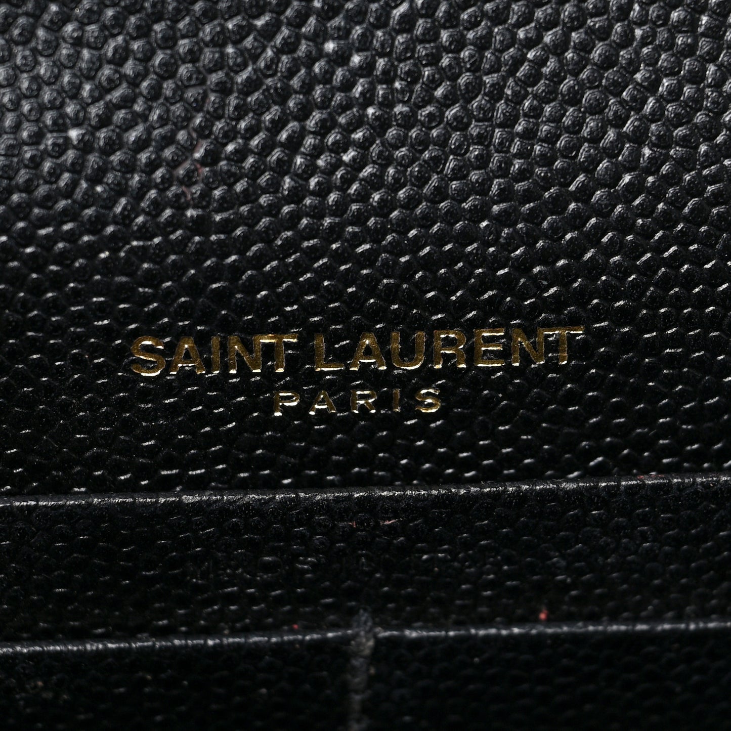Grain De Poudre Matelasse Chevron Monogram Envelope Chain Wallet Black