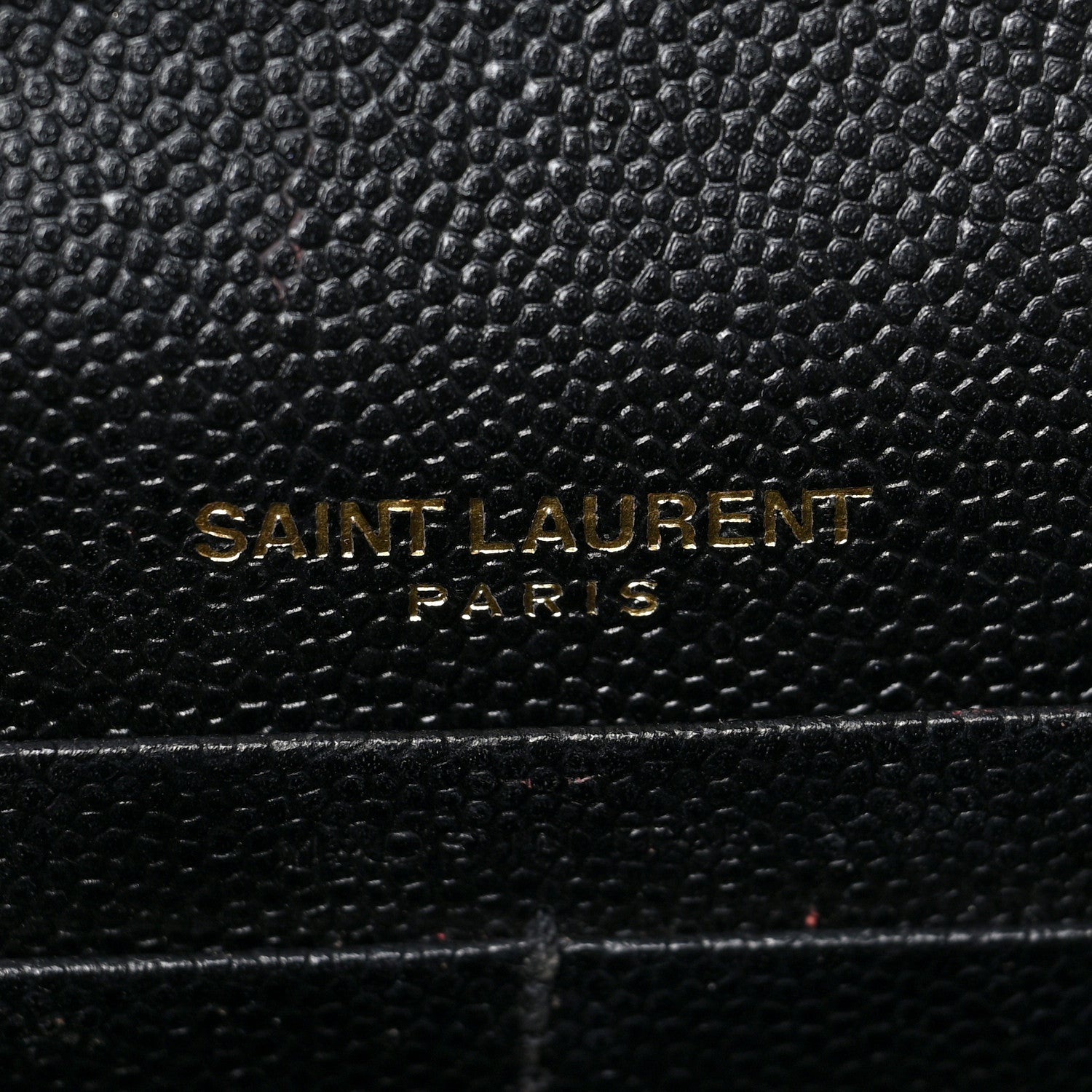 Saint Laurent Grain De Poudre Matelasse Chevron Monogram Envelope Chain Wallet Black 7 of 12