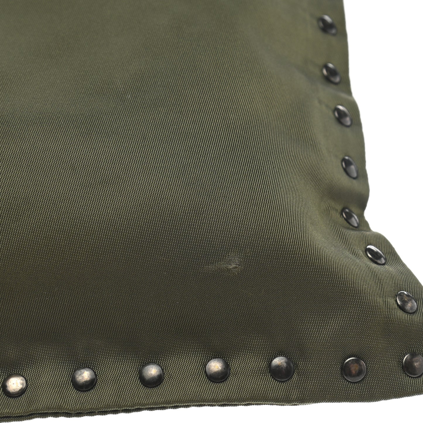 Nylon Rockstud Zip Pouch Army Green