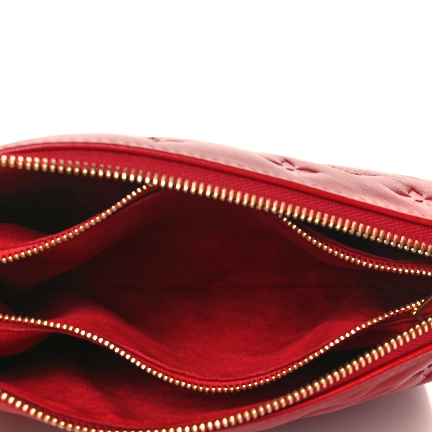 Mother of Pearl Lambskin Embossed Monogram Coussin BB Red Green