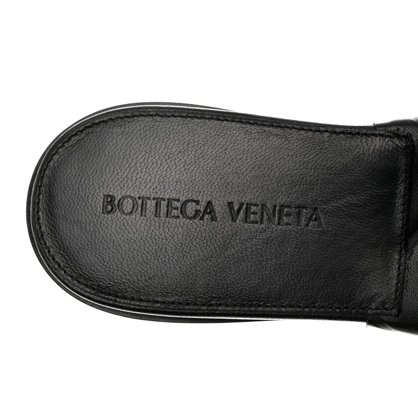 Nappa Quilted Rubber Lido Flat Sandals 36 Black