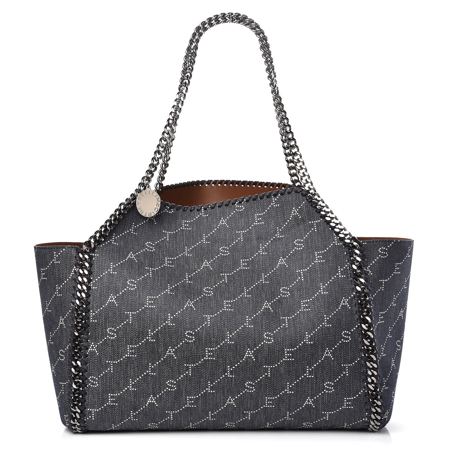 Stella McCartney Denim Alter Nappa Logo Falabella Reversible Tote Navy 1 of 8